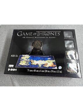 Game Of Thrones 4D Puzzle Westeros & Essos 28" x 19" Map Collectible Structures